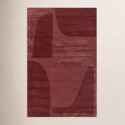 Rust Wool, Viscose, Cotton Hand Tufted Rug