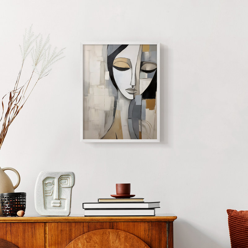 WOMEN Series CXLV - reproduction encadrée de qualité supérieure - prête à être accrochée - aucun clou requis, Blanc