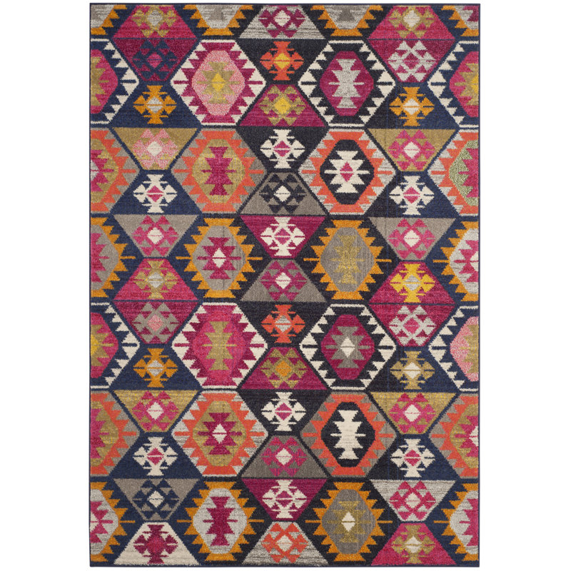 Walbridge Rectangle Geometric Hand Woven Area Rug, Rectangle 155 x 231 cm