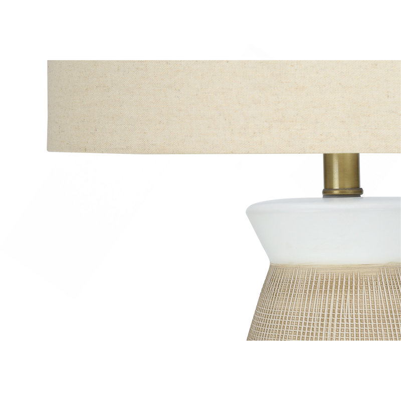 Lighting, Table Lamp, Ceramic, Shade, Contemporary, Beige, Cream