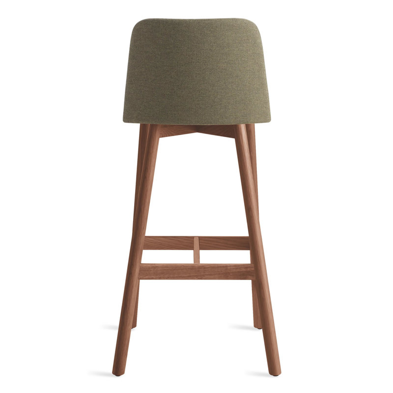 Chip Stool, White Oak, Bar Stool (31" Seat Height), Toohey Olive Plainweave