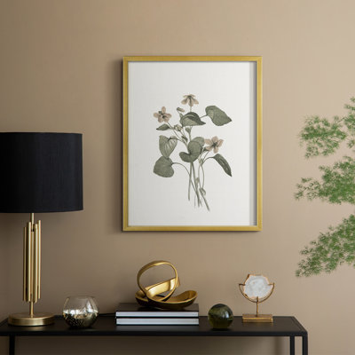 Impression florale vintage encadrée CXLV III - bois massif