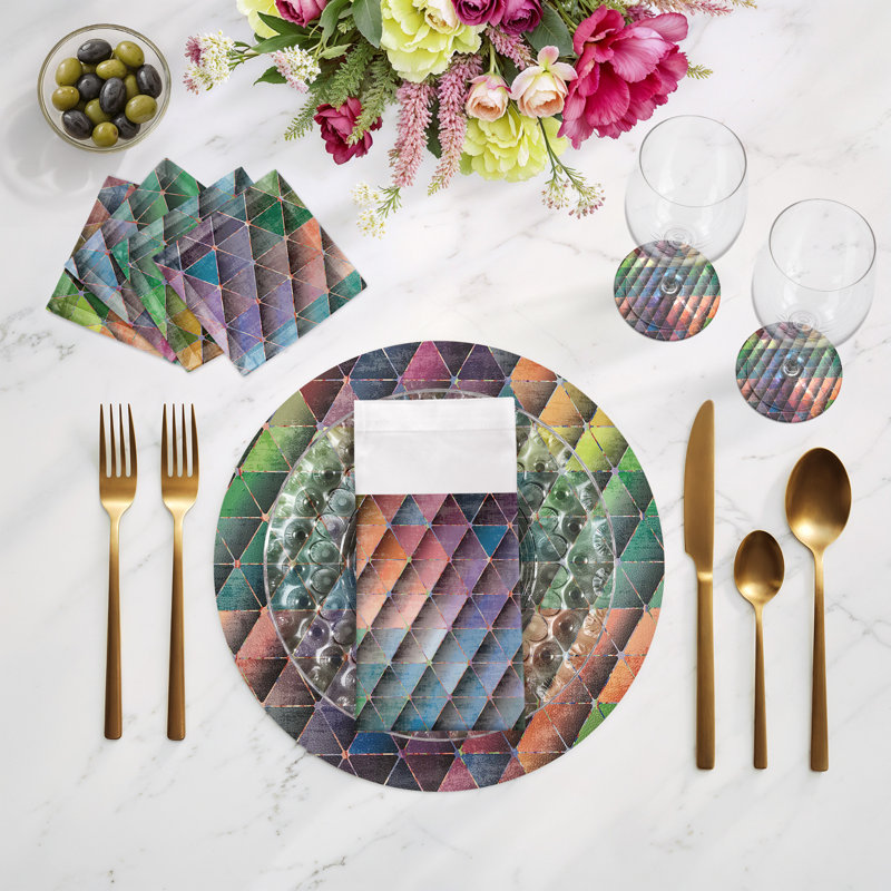 Triage Multi Vegan Leather Round Coasters