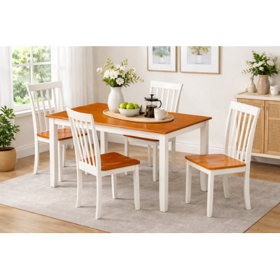Raffe 4 - Person Rubberwood Dining Set by Red Barrel Studio