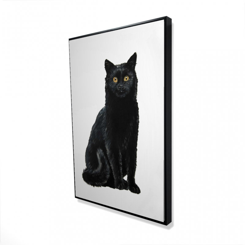 Black Cat Print On Canvas