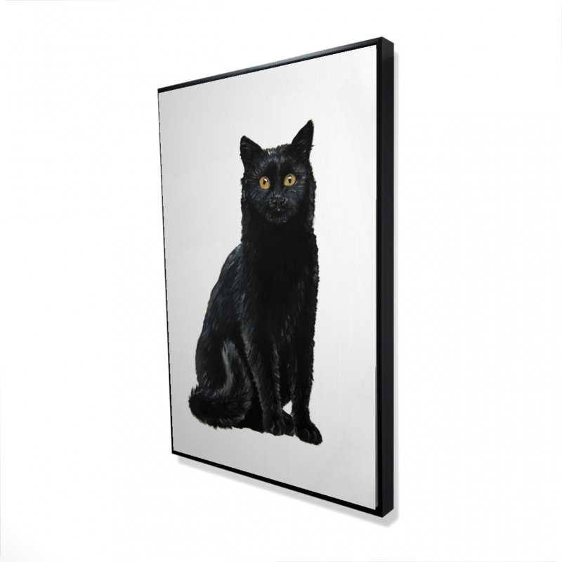 Impression d'un chat noir sur toile