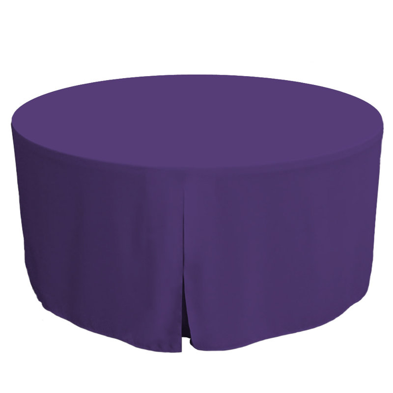 Violet Round Polyester Fitted Table Cover for 30" Tables