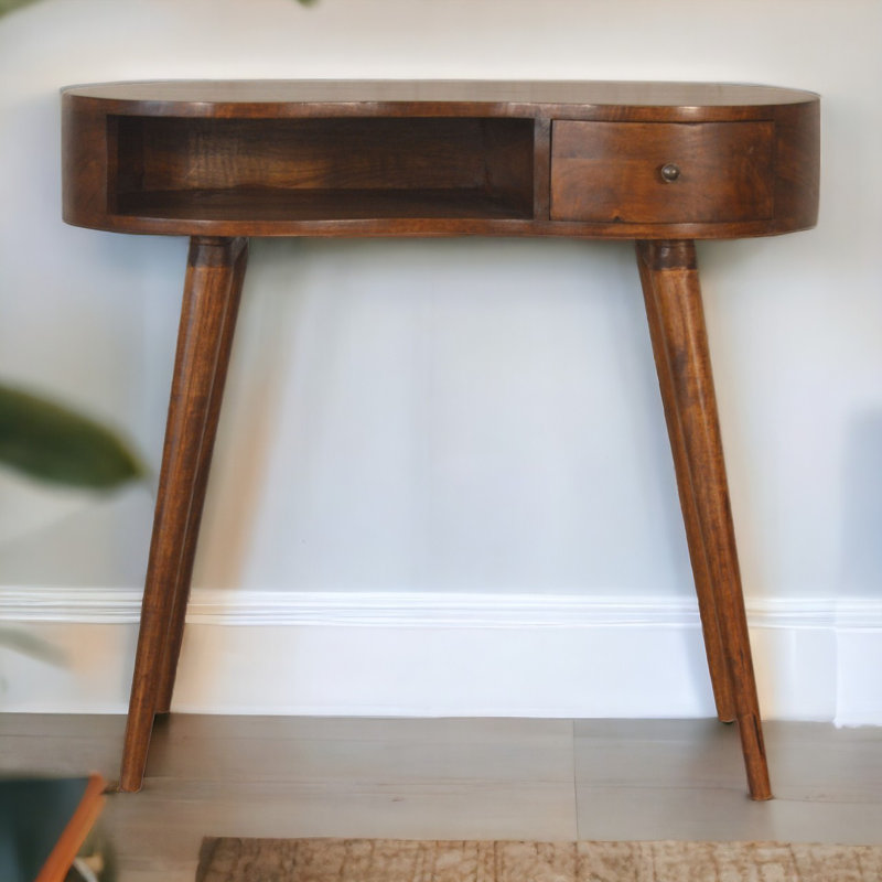 Koreyon Oval Solid Wood Writing Desk