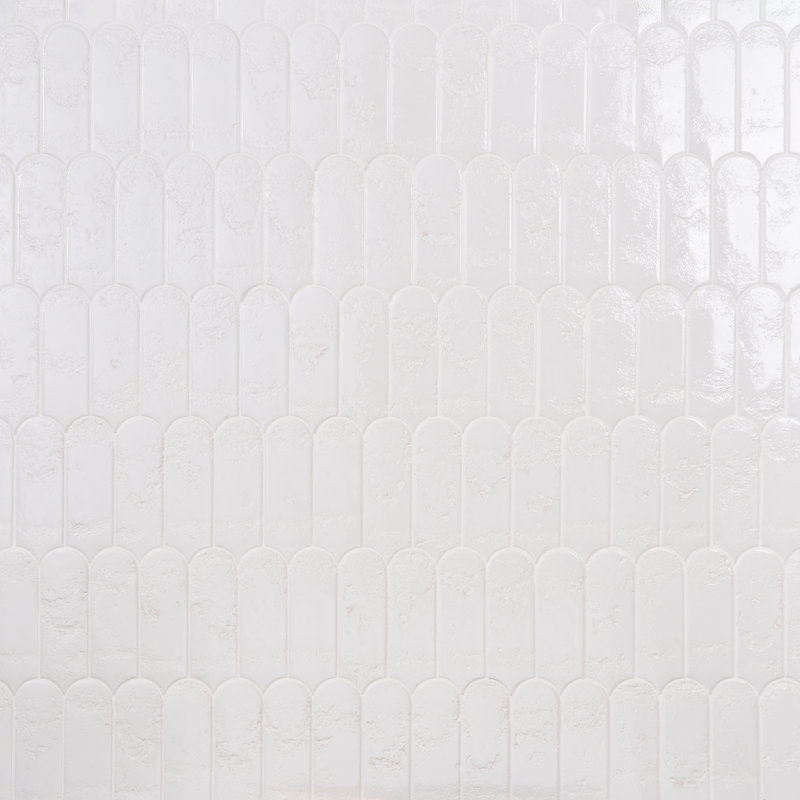Corali 2.83 In. X 7.68 In. Textured Glossy Ceramic Wall Tile (5.16 Sq. Ft. / Case), Cloud White