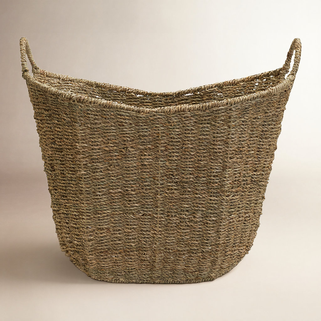 Handwoven Jute Storage Bin, Natural - Seagrass