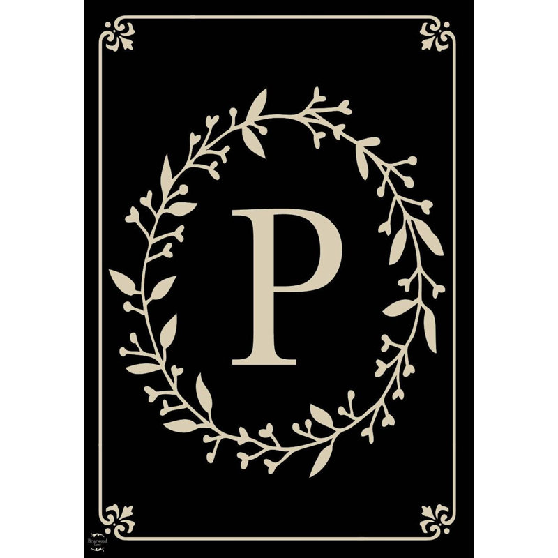  Drapeau de maison classique à double face lettre monogramme P