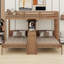 Lit superposé en bois 3 en 1 avec bureau intégré, tablettes de rangement et lampe de lecture-1166785843