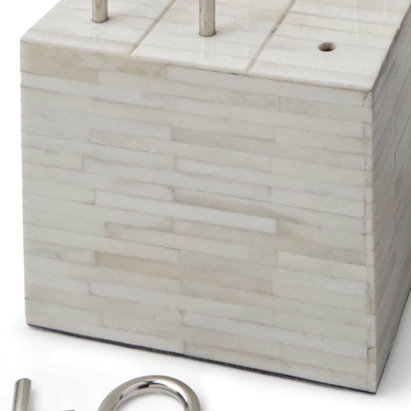 Tic Tac Toe- Tone Bone Block, White
