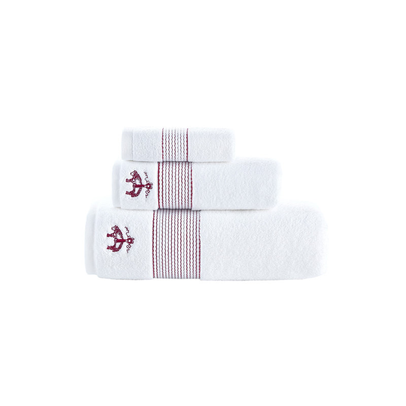 Ensemble de serviettes 3 pièces en coton turc, Sauge écarlate