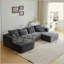 Canapé modulaire 133,86 po avec 1 repose-pieds Cloud, canapé rembourré moderne, canapé en U confortable pour le salon, canapé d'angle à assise profonde, aucun assemblage requis-121227040