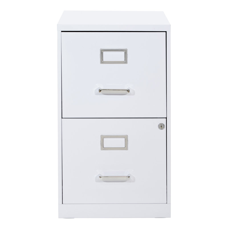 14.25'' Wide 2 -Drawer Steel File Cabinet, White