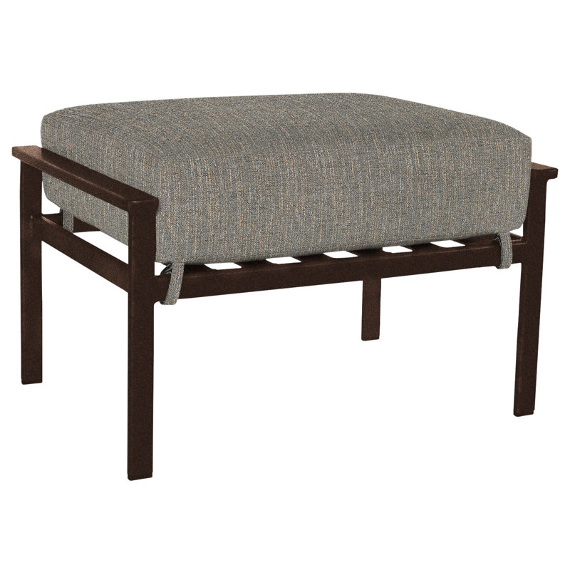 Marin Rectangle Outdoor Ottoman Patio Ottoman, Chinchilla White, Copper Creek