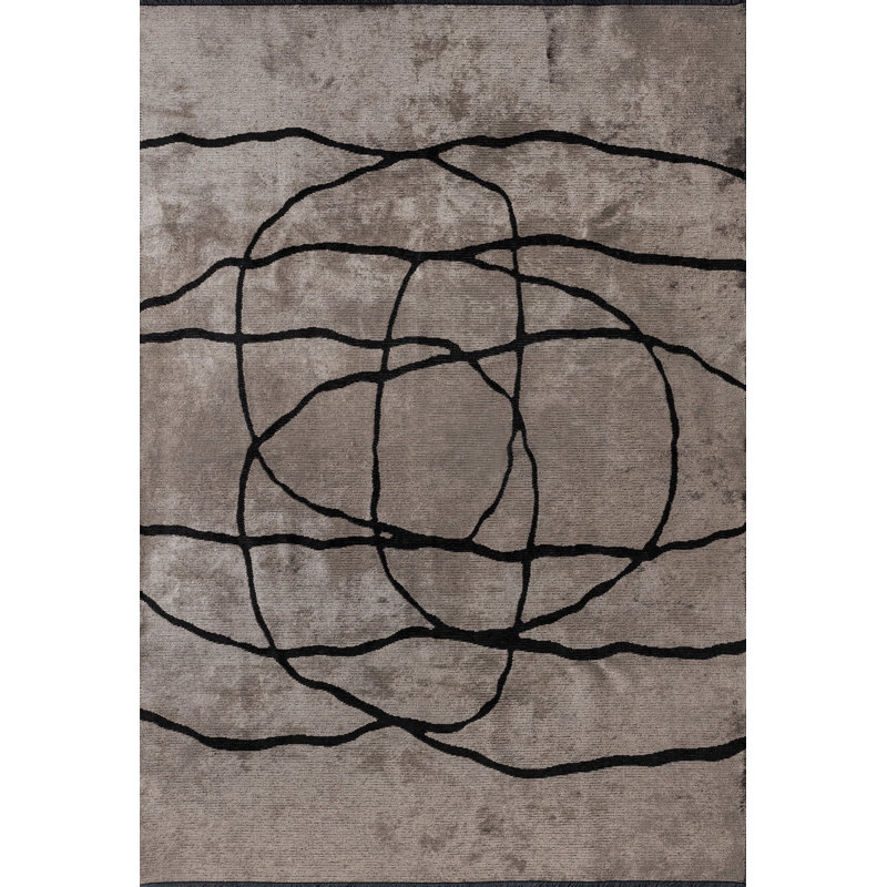 Tapis noir / taupe Rapture, Rectangle 7 pi 10 po x 9 pi 10 po