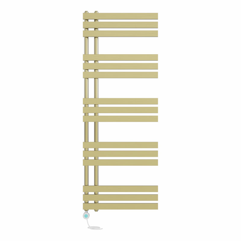 Resma Designer Towel Rail Heated Towel Rails, Brushed Brass, 160cm H x 60cm W x 7.35cm D