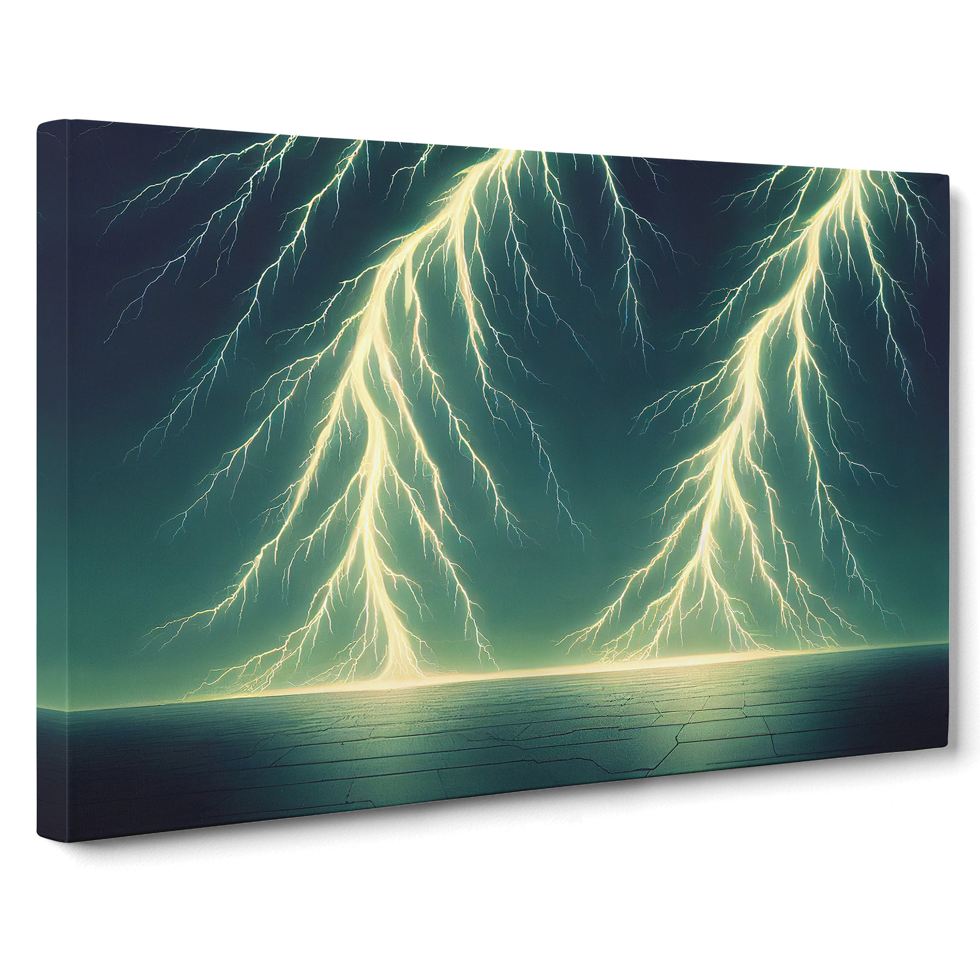 Metro Lane Riveting Lightning Storm - Wrapped Canvas Graphic Art ...