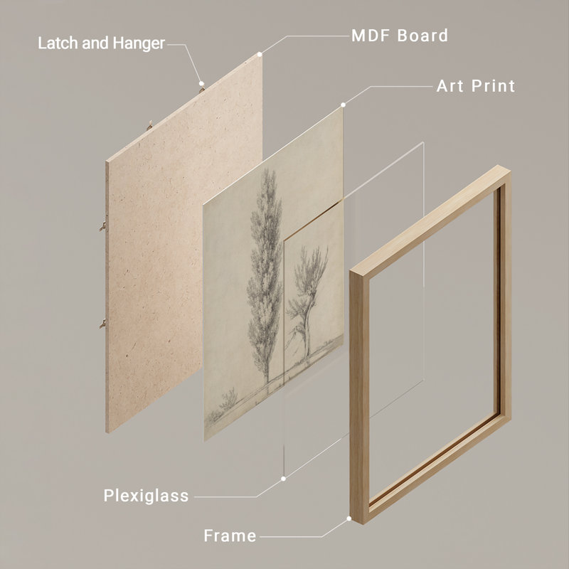 "Grand arbre, ferme rustique, œuvre d'art, affiches encadrées, salle de bain, petit art mural", H 14 po x l 11 po, Naturel