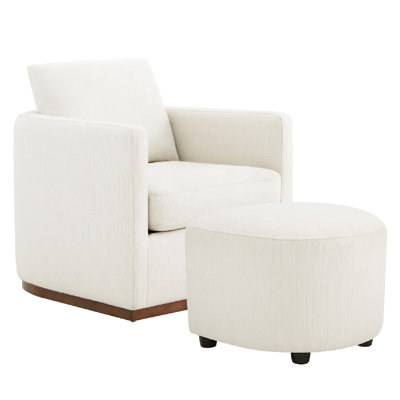 Fauteuil pivotant rembourré avec repose-pieds Bobbi