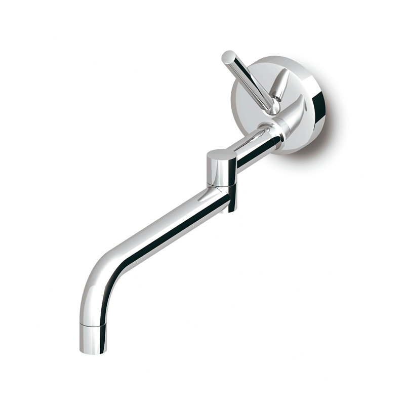 Zucchetti Kitchen Wall Mount Single-Hole Single Handle Kitchen Faucet with 10 1/4'' Spout Reach and Swivel Spout, Chrome