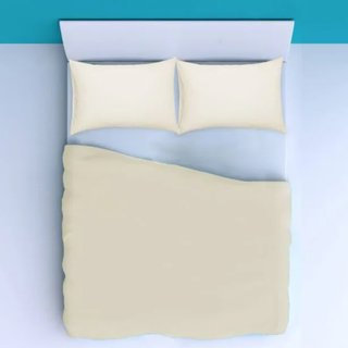 400TC Sateen Solid Cotton 4 Piece Sheet Set Fitted Sheet Fits Upto 16" Deep Pocket, Twin XL Sheet Set, Ivory