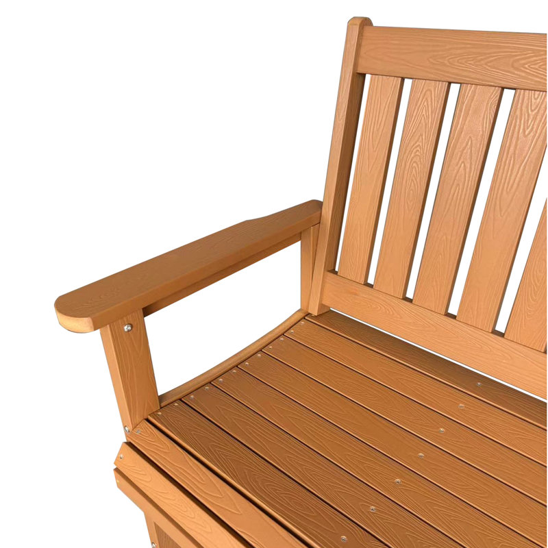 Banc d'extérieur en bois de polyéthylène pour 2 personnes avec capacité de poids de 700 lb - Sièges de jardin imperméables pour porche de balcon