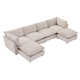 137.8” W Oversized 6-Seater Modular Sofa,U Shape