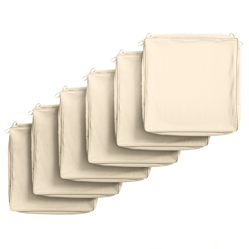 Outdoor  5'' Non-Slip Cushion Cover Water-Repellent Seat Cushion Slipcover With Portable Carry Handle., 5", Cream