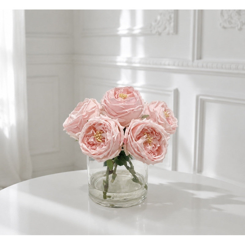 Rose Faux Floral in Vase, Purple