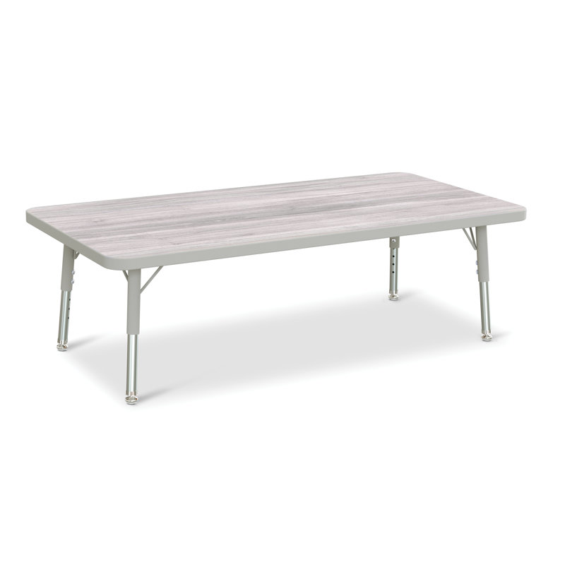 Table rectangulaire Berries, L 24 po x l 48 po, gris, 15" - 24"