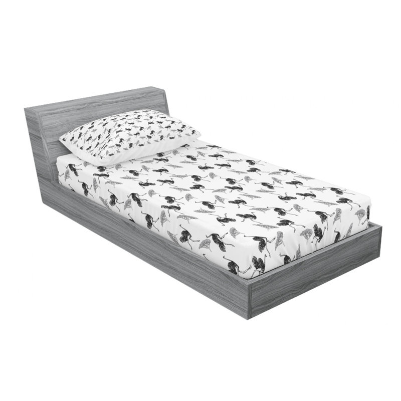 Ensemble de draps en autruche, Ensemble de draps pour lit simple avec drap-housse