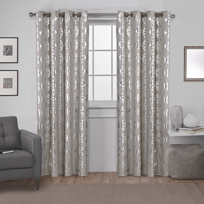 Paire de rideaux semi-transparents avec œillets, Naturel, l 54 po x L 96 po