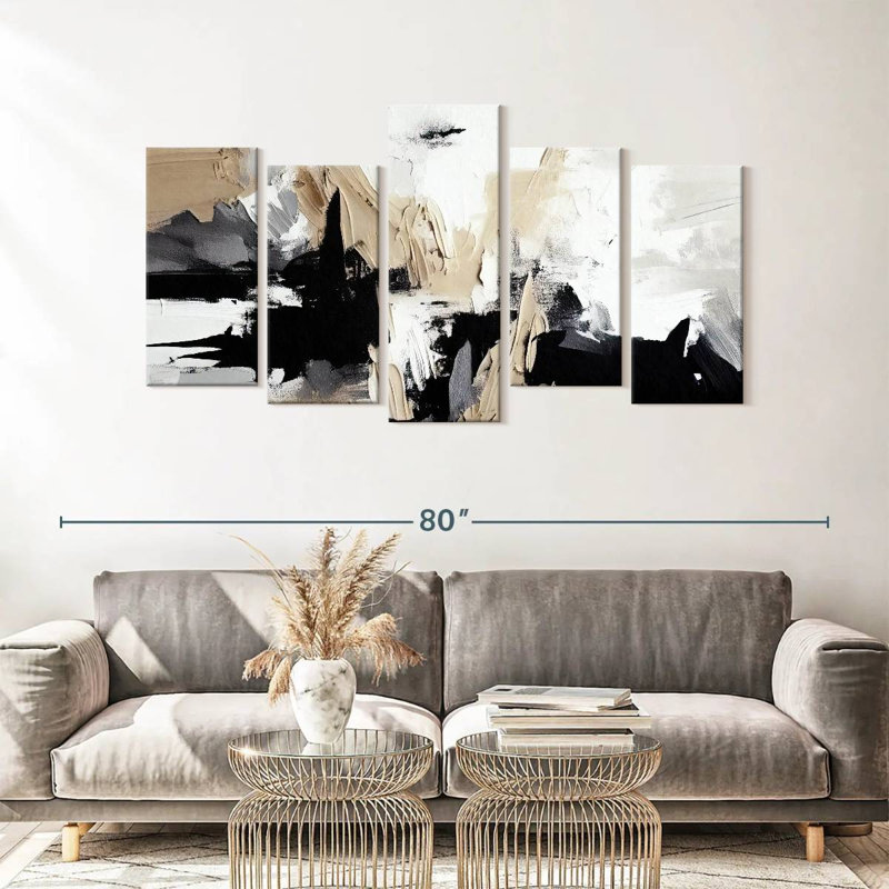 «Textured Abstract I», reproduction sur toile, H 33 po x l 66 po x P 1,25 po