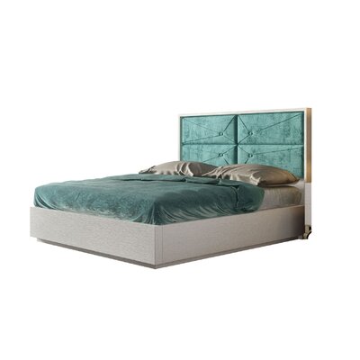 Tufted Solid Wood and Upholstered Standard Bed -  Everly Quinn, CBE44EFDE0F842A993E437167279DDEF