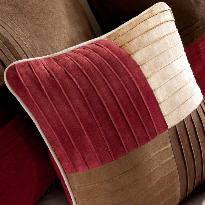 Édredon rouge 7 pièces pour très grand lit - microsuède, pièces de chambre en microsuède invitant, élégant