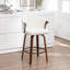 Tabouret de comptoir pivotant rembourré avec structure en bois Devault-296065755