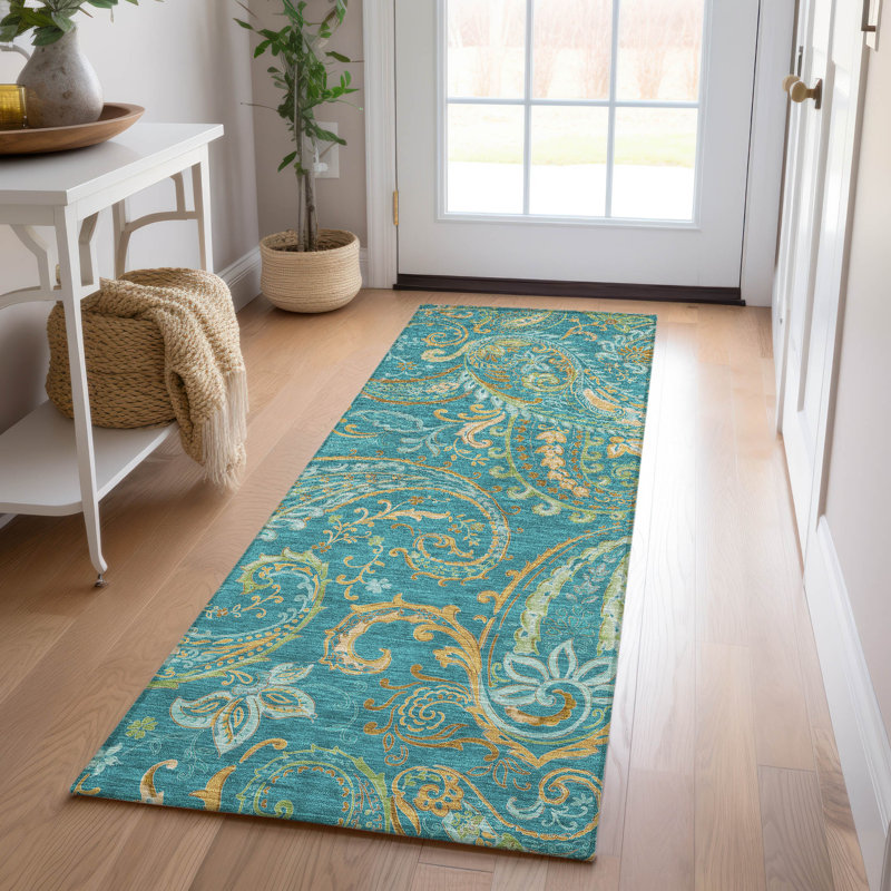 Kinslee Washable Paisley Indoor / Outdoor Rug , Runner 2'3" x 7'6"