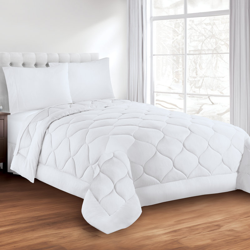 Édredon en duvet synthétique ultra-moelleux Ogee, Blanc, Édredon simple