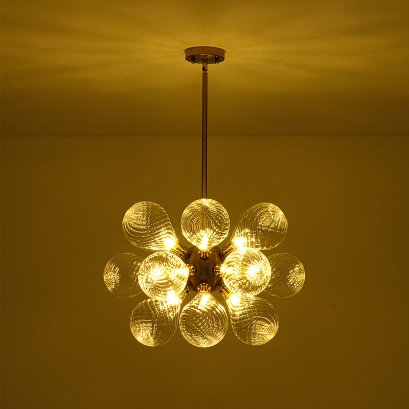 18-light Swirled Glass Globe Chandelier
