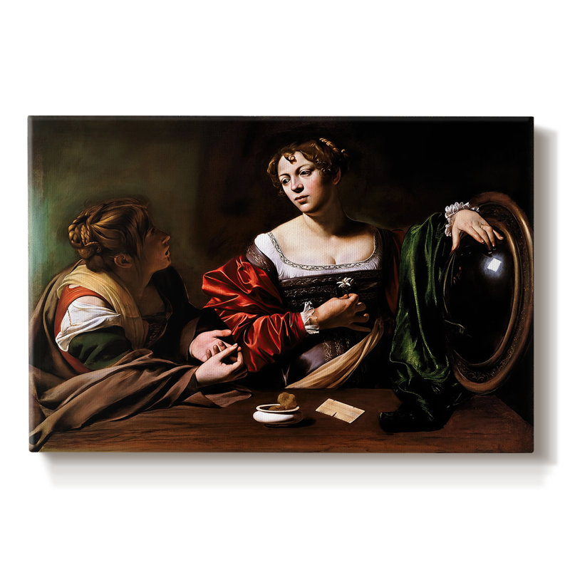 Martha and Mary Magdalene-Caravaggio-Gallery Wrapped Canvas-c. 1598, 12 x 18