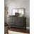 Miroir de commode en bois massif avec tablettes Katelinn