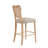 Markus 30.71'' Seat Height Farmhouse Acacia Wood Barstool with Woven Rattan Backrest & Fabric Cushion for Kitchen Island & Home Bar-1893532290