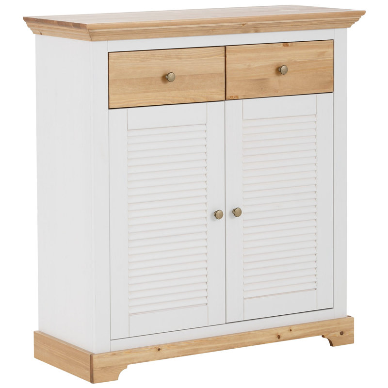 Solid Wood 94.2cm W 2 - Drawer Chest of Drawers, White/Oiled