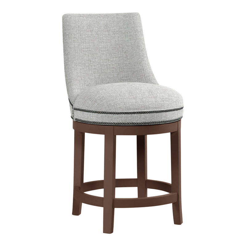 Vesper Upholstered Counter Stool with Solid Wood Frame, Charcoal, Alabaster (3157 73)