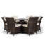 Karas 6 - Person Wicker Patio Dining Set with Round Table , Cushions Included-39926004