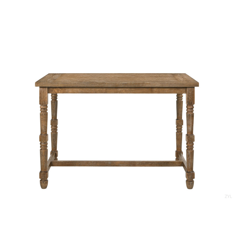 Weathered Oak Finish Counter Height Table