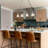 4-Light Dimmable Linear Pendant Light with Seeded Glass in Brushed Antique Silver 
